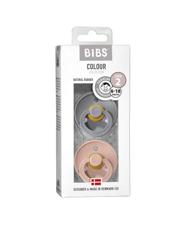 Bibs Natural Rubber Baby Pacifier Set | BPA-Free Soothers | Made in Denmark | Cloud/Blush | Size 6-18 Months - Buy Online on GoSupps.com