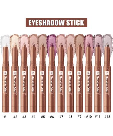 EONFAVE Eyeshadow stick white cream eyeliner waterresistant shiny eyeshadow stick durable and smudgeproof highlighter stick for eye makeup cream glitter eyeshadow stick for wrinklefree eyes smooth - Buy Online on GoSupps.com