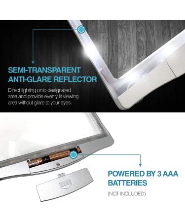 MagniPros 3X Large Ultra Bright LED Page Magnifier with 12 Anti-Glare Dimmable LEDs(Evenly Lit Viewing Area & Relieve Eye Strain)-Ideal for Reading Small Prints & Low Vision Seniors with Aging Eyes Silver - Buy Online on GoSupps.com