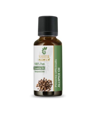 Allspice Oil (Pimenta Officinalis) Essential Oil 100% Pure Natural Undiluted Uncut Therapeutic Grade Oil 0.33 FL.OZ 0.33 Fl Oz (Pack of 1)