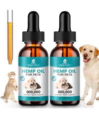 MaxHemp - Organic Hemp Oil for Dogs and Cats - Supports Hip, Joint and Skin Health - Pet Hemp Oil with Omega 3-6-9, Vitamins - Non-GMO, Made in USA Natural 2-Pack
