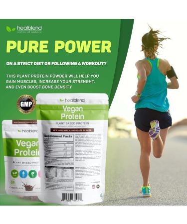 healblend Plant-Based Protein Powder Vegan Dietary Supplement - Gluten-Free Non-GMO Erythritol-Free Soy-Free Dairy-Free Pea Protein for Women and Men - Buy Online on GoSupps.com