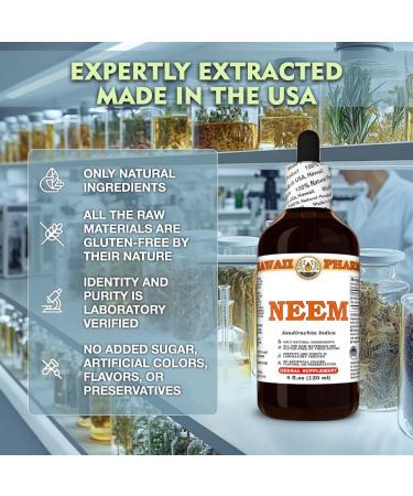Neem Extract, Tincture for Hair and Skin Vitality, Supports Liver and Kidney Function, Promotes Radiant Skin, Encourages Natural Detoxification - 4 fl.oz 4 Fl Oz (Pack of 1) - Buy Online on GoSupps.com