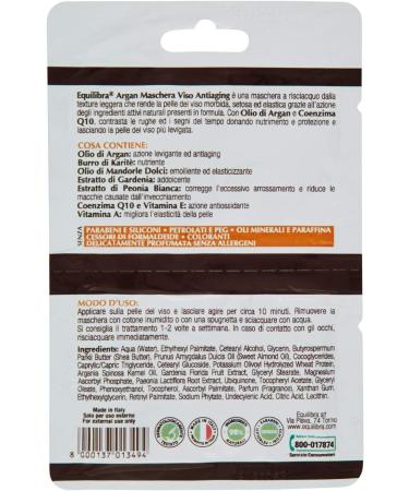 Equilibra Antiaging Argan Facial Mask 2 x 75 ml - Buy Online on GoSupps.com