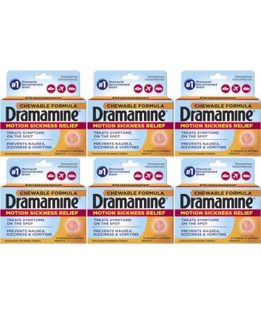 Buy Special Pack of 6 DRAMAMINE Chewable Tablets - 8 Count for Motion Sickness Relief | International Shipping Available - Buy Online on GoSupps.com
