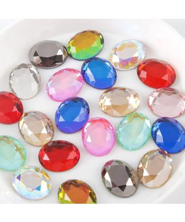 30Pcs/lot New Nail Oval Flat Back Shiny 3D Strass Gem Manicure Nail Art Decoration Charms Jewelry Home Collections (Color : Mocha Green Size : 8x10mm/0.31 * 0.39in 100pcs) 8x10mm/0.31*0.39in 100pcs Mocha Green - Buy Online on GoSupps.com