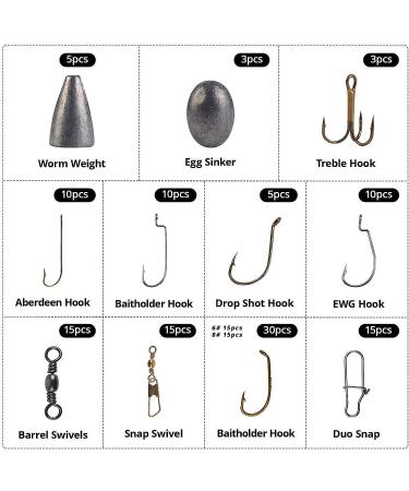 MadBite 181pcs Terminal Tackle Kit for Freshwater Fishing - Bass/Panfish/Trout, with Tackle Box, Hooks, Weights, Sinkers & Rigs - Buy Online on GoSupps.com