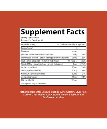 Centurion Labs Premium Prenatal Vitamins 10 Powerful Ingredients with DHA EPA Folate and Vitamin B12 All Natural Pregnancy Supplement for Fetal Development and Pregnancy Support 30 Softgels - Buy Online on GoSupps.com