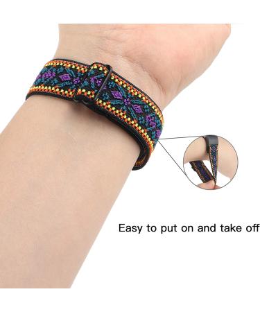 YONWORTH Adjustable Elastic Watch Band for Fitbit Charge 2 - Aztec Purple Blue - Buy Online on GoSupps.com