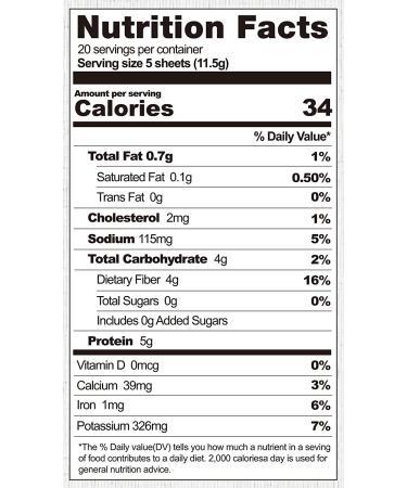 Twice Roasted Seaweed Sheets 7.50 x 8.25 (100 Sheets) - Premium Quality Seaweed Snack - Buy Online on GoSupps.com