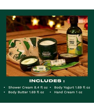 The Body Shop Kindness & Pears Essentials Gift Set - Vegan 4 Piece Fruity Pear Skincare Treats - Buy Online on GoSupps.com