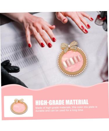  BIUDECO Manicure Palette Small Display Tray Trinket Dish Nail Mixing Tray Nail Color Tray Cake Stand Fake Nail Plate Round Resin Jewelry Tray - Buy Online on GoSupps.com