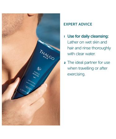 THALGO Men Wake-Up Shower Gel - Moisturizing Body Wash & Shampoo | 6.76 Fl Oz - International Shipping - Buy Online on GoSupps.com