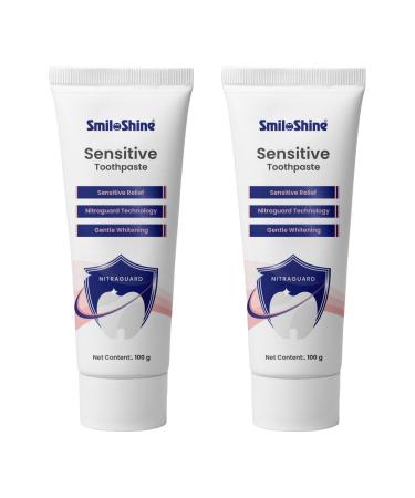 SmiloShine Pack of 2 Sensitivity Toothpaste with Nitraguard Technology Instant Relief for Sensitive Teeth