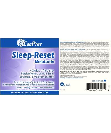 CanPrev - Sleep-Reset Melatonin 90 v-caps - Helps to Temporarily Promote Relaxation - Helps to Re-Set the Body's Sleep-Wake Cycle - Helps to Prevent and Reduce the Effects of Jet Lag - Buy Online on GoSupps.com