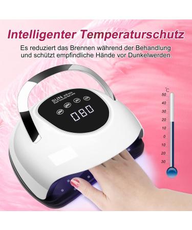 220W Professional UV Lamp for Gel Nails | Fast Touchscreen 4 Timers Portable LED Nail Lamp - Perfect for Home & Salon Use - Buy Online on GoSupps.com