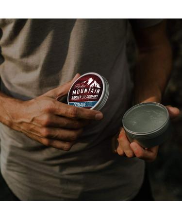 Rocky Mountain Barber Co. 5 oz Tub Pomade for Men | Strong Hold Styling Product for Pompadour & Slick Back Looks | High Shine, Easy to Wash Out | Water Based - Buy Online on GoSupps.com