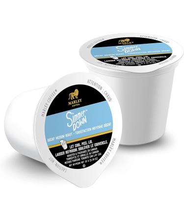 Marley Coffee Single Serve K-Cup Compatible Capsules Simmer Down Decaf Swiss Water Process Medium Roast 24 Count - Buy Online on GoSupps.com