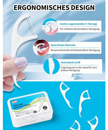 Laoye Twin Line Dental Floss Picks - 200 PCs Double Threaded Tooth Sticks for Effective Plaque Removal & Clean Teeth - International Shipping Available - Buy Online on GoSupps.com