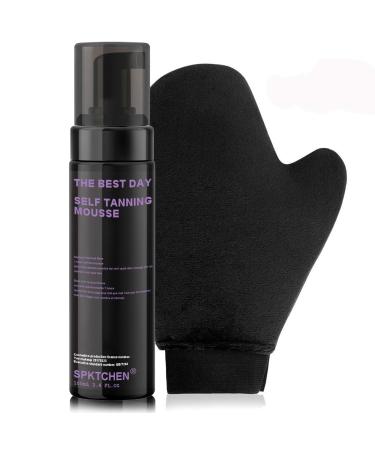 Self Tanner Tanning Self Tanner Mousse Kit - Fake Tan Tanning Foam Self Tan Mini Kits Travel-Sized with Applicator Mitt Lightweight Sunless Foam + Reusable Mitt for a Flawless Finish