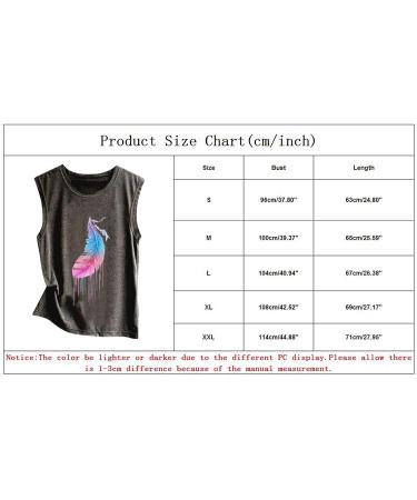 Women's Sleeveless Flying Birds Feather Print Tank Top - Round Neck Loose Pullover Blouse - Buy Online on GoSupps.com