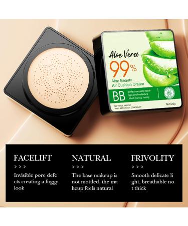 Fond de Teint Couvrant CC Cr me Air Cushion CC Cream Mushroom Head Fondation Hydratant Longue Dur e du Visage Fond de Teint L ger BB Cr me (Couleur Naturelle) - Buy Online on GoSupps.com