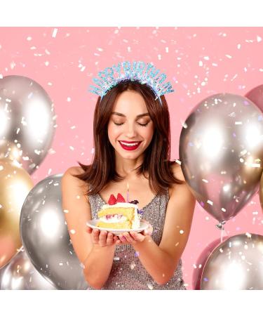 AHQiZFX Birthday Crown Birthday Headband Birthday Girl Headband Happy Birthday Headband for Women Girls Happy Birthday Accessories Crown Birthday Tiara Happy Birthday Decorations Gifts Blue - Buy Online on GoSupps.com