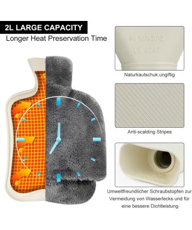 Yidoujin Electric-Free 2-in-1 Foot Warmer Hot Water Bottle & Heating Mat - 2L Soft Heating Pads for Winter - Perfect for Men & Women - Buy Online on GoSupps.com