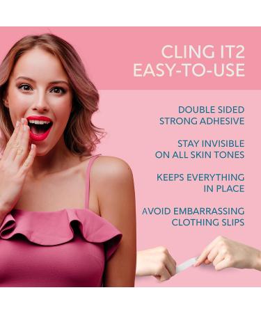 CLING IT2 Double Sided Tape for Clothes - 100 Strips, Hypoallergenic Fabric Tape, Transparent & Medical Grade - Buy Online on GoSupps.com