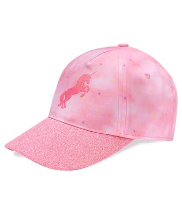 accsa Girls Baseball Hat Tie-Dye Unicorn Hats for Girls Adjustable Kids Baseball Cap Multicoloured Pink