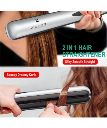 Professional 2-in-1 Hair Straightener & Curler - Ceramic Flat Iron with Instant Heat Digital LED Display & Auto Shut Off | Adjustable Temp 284 -446  - Buy Online on GoSupps.com