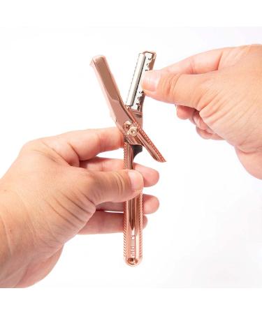 The Leaf Dermaplaner Rose Gold - Plastic-Free Facial Razor & Exfoliating Tool - Buy Online on GoSupps.com