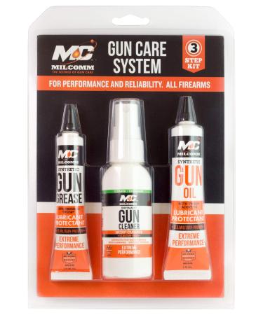 MIL-COMM 3 Step Gun Care System Includes .75-Ounce TW25B Gun Grease, 1-Ounce MC2500 Gun Oil, and 2-Ounce MC25 Gun Cleaner and Degreaser (3 Piece)