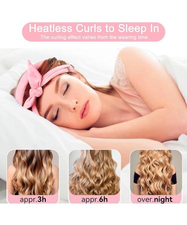 Overnight Heatless Curlers Headband for Long & Medium Hair - Pink - Buy Online on GoSupps.com