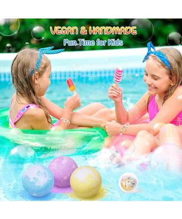 Eleanore's Diary Kids Bath Bombs with Surprise Bracelets - Set of 6 Handmade Skin-Friendly Fizzy Bath Bombs with Jewelry Toys - Perfect Birthday Gifts for Girls 6-10 Years - Buy Online on GoSupps.com