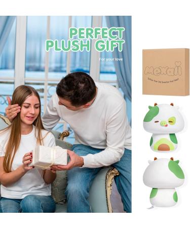 Mewaii 8'' Avocado Cow Mushroom Pillow Plush Toy - Cuddly Green Cow Stuffed Animal for Kids - Buy Online on GoSupps.com