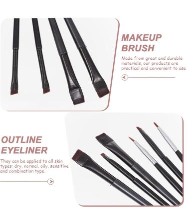 Beavorty Angled Brow Brush 6pcs Eyeliner Makeup Brush Ladies Suits Makeup Eyeliner Wand Flat Brush Girl Fine Point Cosmetic 15.6x1cm Black - Buy Online on GoSupps.com