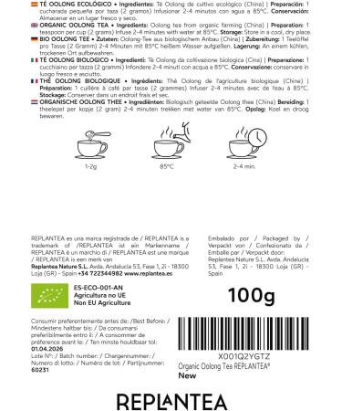 Oolong Tea Organic Tie Guan Yin 100g (50 Cups) | China Oolong Tea Loose Leaf Organic | REPLANTEA - Buy Online on GoSupps.com