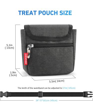 AEMIAO Dog Treat Pouch with Magnetic Closure - Hands-Free Small Puppy Training Bag - Adjustable Waistband & Bonus Carabiner - Grey - Buy Online on GoSupps.com