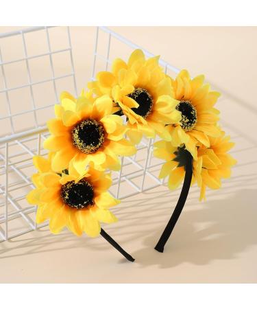Yellow Headband Flower Wreath Women Girls Beach Wedding Travel Carnival Party Headpiece Headband with Sunflowers Flowers Hair Band Headpiece Flowers Hair Band Sunflowers Headband - Buy Online on GoSupps.com