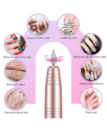 HAPAW 11-in-1 Cordless Rechargeable Nail Drill Kit - Portable Electric File for Acrylic & Gel Nails - Manicure Pedicure Tool for Home & Salon - Gray Rosegold - Buy Online on GoSupps.com