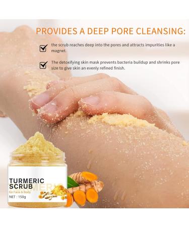Hocossy Turmeric Body Scrub - 150ML for Acne, Dark Spots, Hyperpigmentation, and Smooth Skin - Buy Online on GoSupps.com