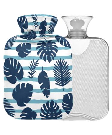 Naanle palm leaves heat bottle with cover transparent bag hot water bottle 1l heat bottle for bed handfoot heat pain relief heat and cold therapy