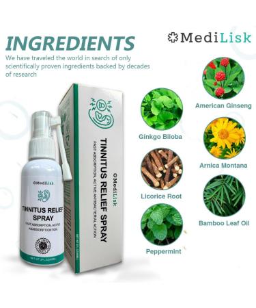Tinnitus Relief Spray - Natural Herbal Blend Reduce Ear Noise Non-Steroidal & Chemical-Free | Pack of 2 - 1 Fl Oz Each - International Shipping - Buy Online on GoSupps.com