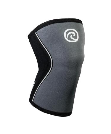 Rehband Kniebandage for Kraftsport & Fitness - Kniebandage 7mm Neopren flexible & non -slip Knee Sleeve for men & women steel gray - 1 piece XS