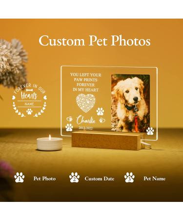 Personalized Dog Memorial Night Light - Custom Photo Pet Loss Gift with Name & Date - Cat Memorial Frame - Sympathy Gift - Buy Online on GoSupps.com