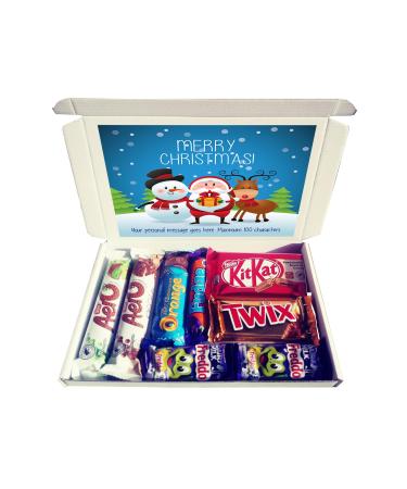 Personalised CHRISTMAS PALS Christmas Chocolate Selection Box Gift Hamper (Half Size A5/C5)
