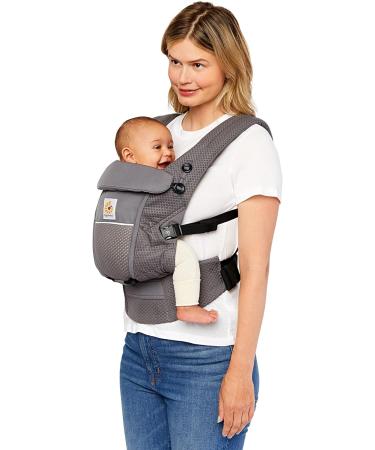 Ergobaby Adapt Carrier for Newborns | 3 Positions | SoftFlex Mesh | Graphite Grey - Buy Online on GoSupps.com