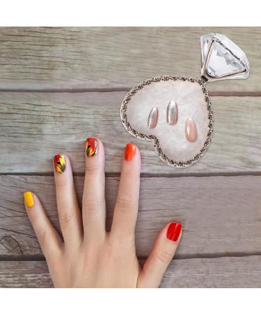 Minkissy Nail Art Display Stand Nail Color Mixing Board Nail Art Pallet Gel Manicure Tool Nail Art Painting Resin Nail Earring Display Stand Nail Mixing Crystal Heart-shaped Diamond Bottom Assorted Color 1 - Buy Online on GoSupps.com