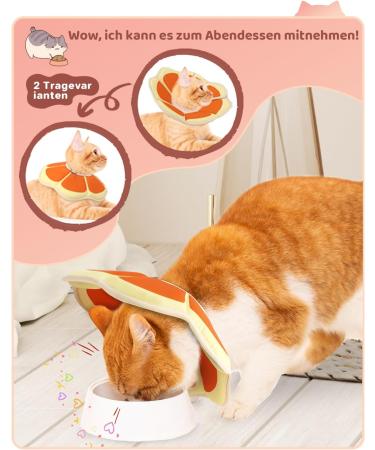 Supet Rewriter Cat Adjustable Hen Collar - Post-Surgery Recovery Cone (Grapefruit) | Comfortable Healing Solution for Cats (Neck: 14-23cm) - Buy Online on GoSupps.com